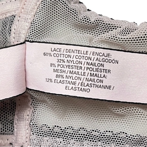 Victoria’s Secret Black Laced Overlay Cage Strap Front Snap Triangle Bralette - Picture 5 of 5